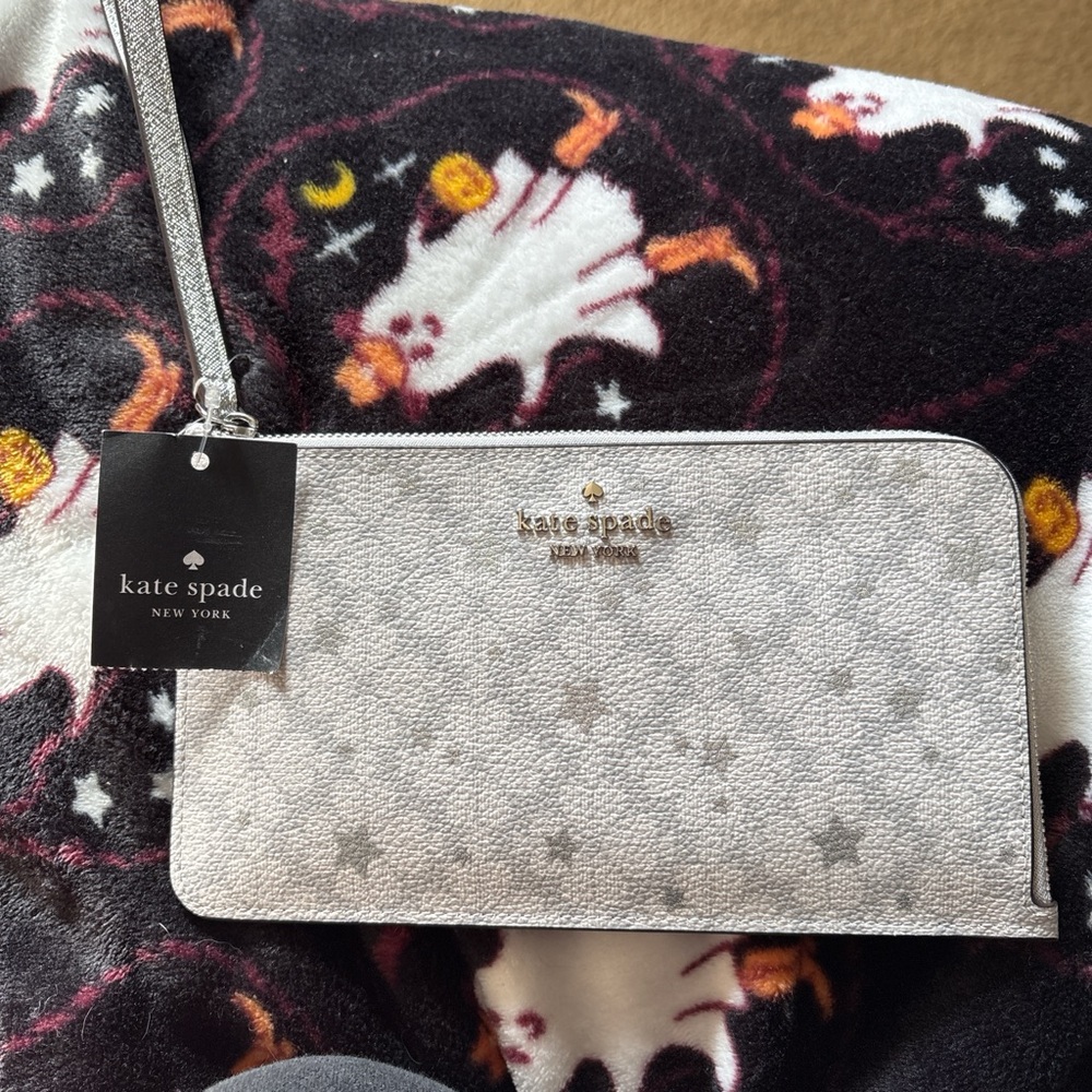 Kate Spade Flower Star Toss Medium L-zip Wristlet